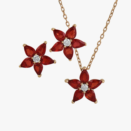 Jupiter Ruby Jewelry Half Set